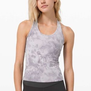 Lululemon Cool Racerback Shorter Nulu Diamond Dye Stargaze Pitch Grey Size 6 EUC
